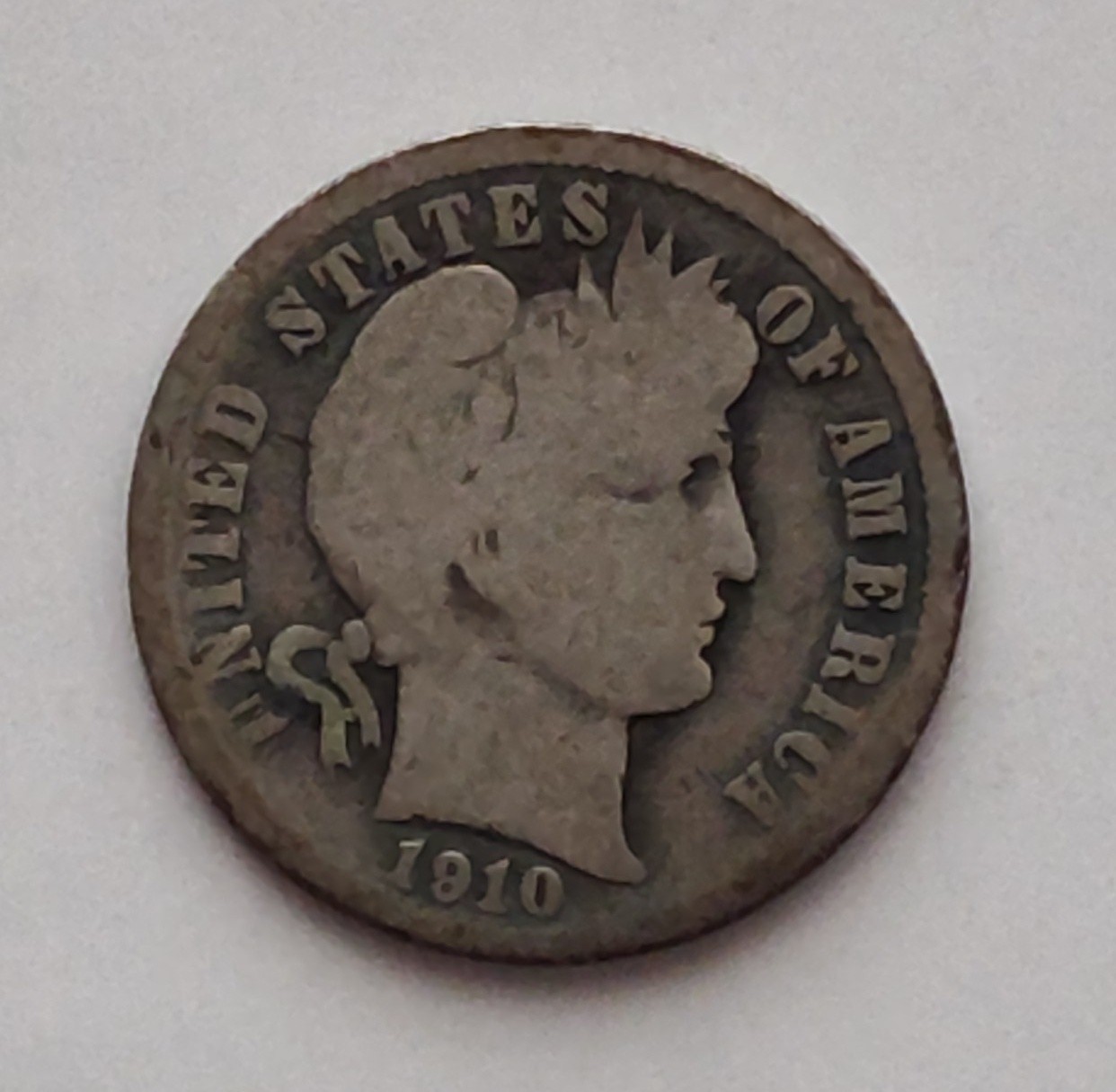 1910 Barber Silver Dime Philadelphia Liberty Head