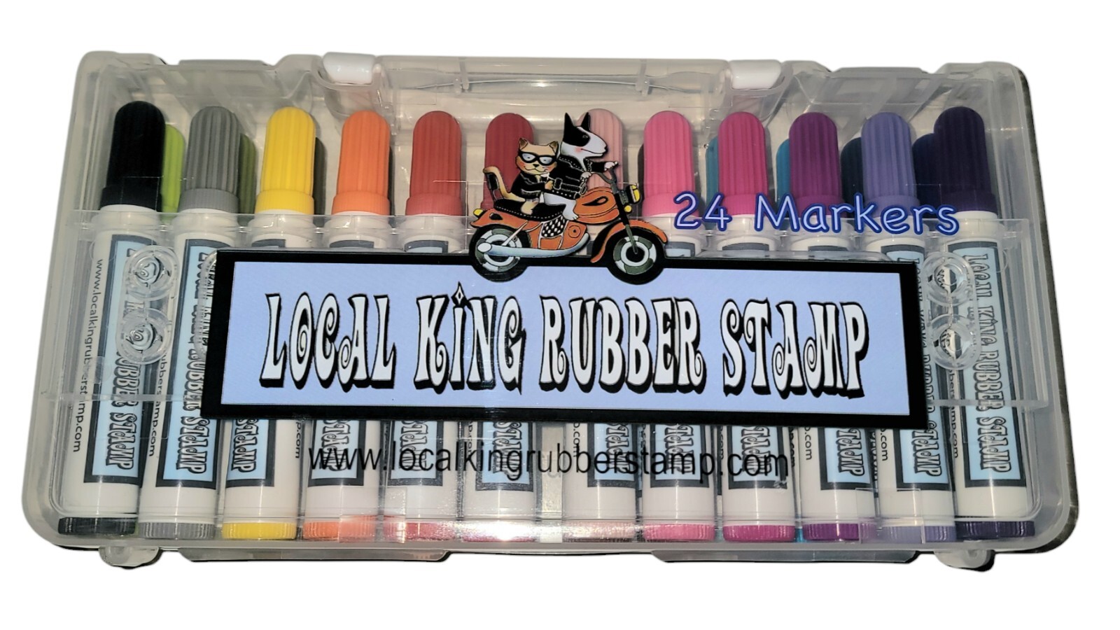 Local King Rubber Stamp 24 Ink Markers Stamping Crafts Scrapbooking FREE SH NEW