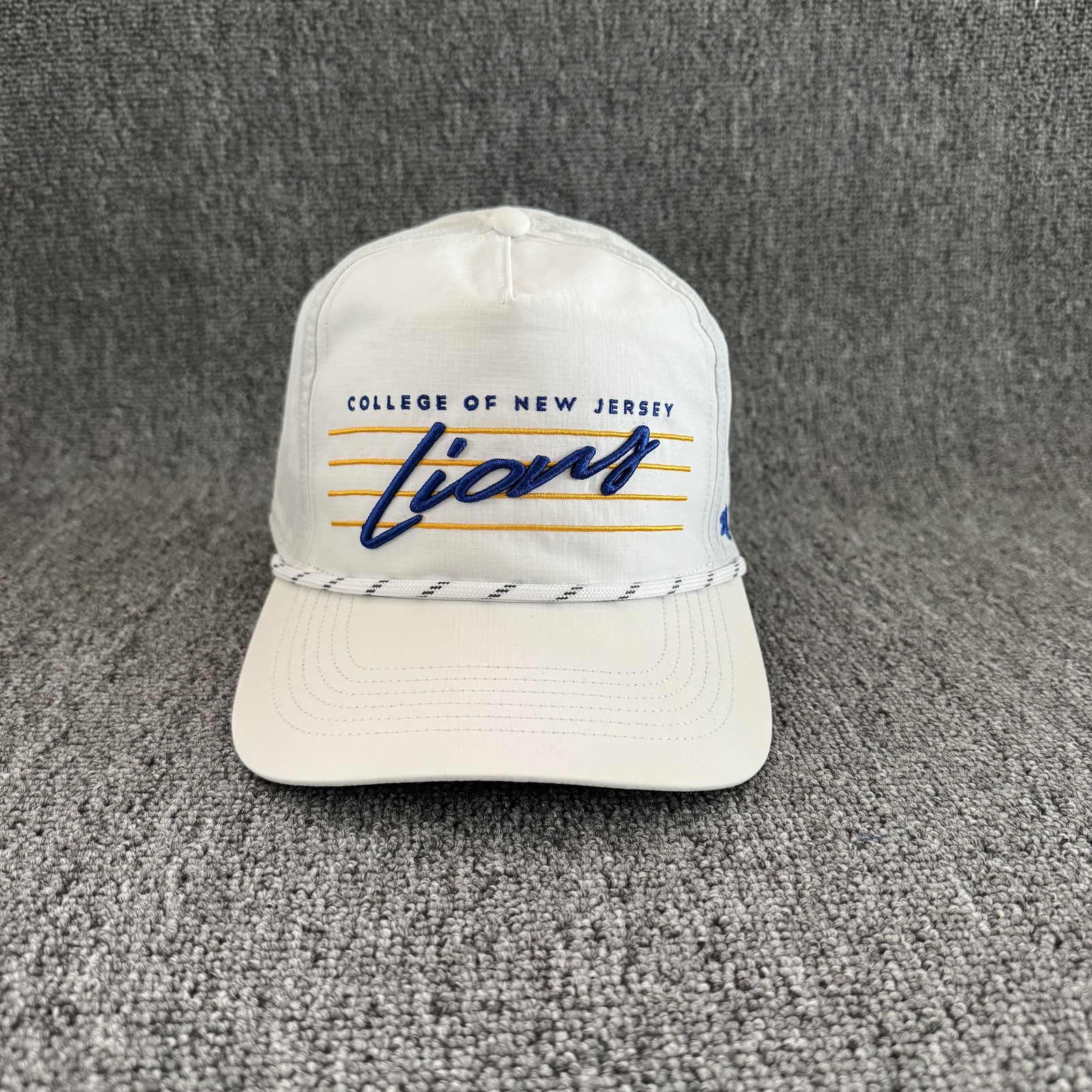 YY TCNJ Lions Retro Rope Snapback Hat White Adjustable Cap