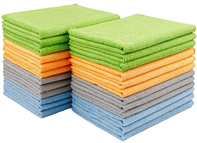 Microfiber Cleaning Cloth Pack, Microfiber Towels 12inx16in 24 Multi-colored