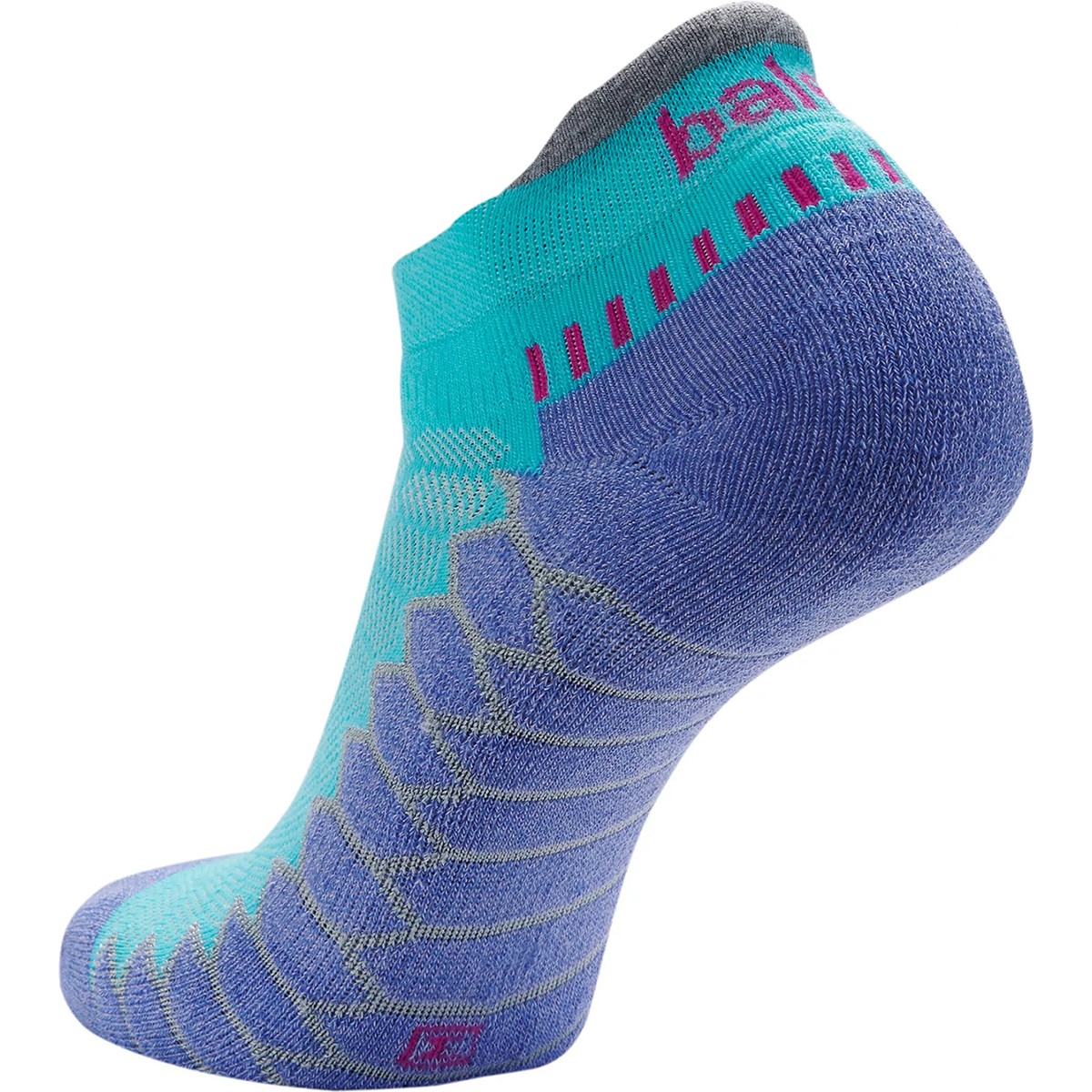 Balega Silver No Show Running Socks - Neon Aqua/Lavender