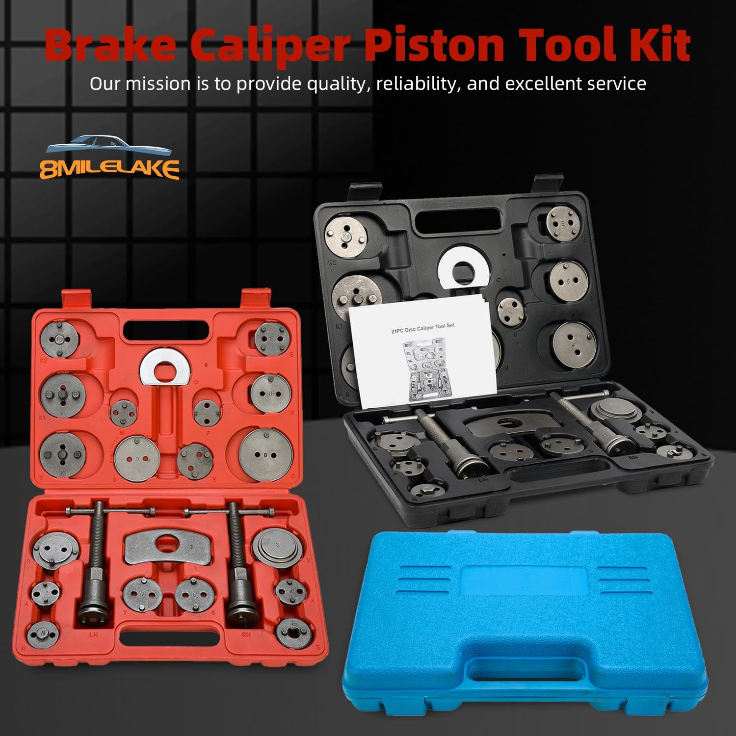 8MILELAKE Disc Brake Caliper Compressor Wind Back Tool 24pc Professional...