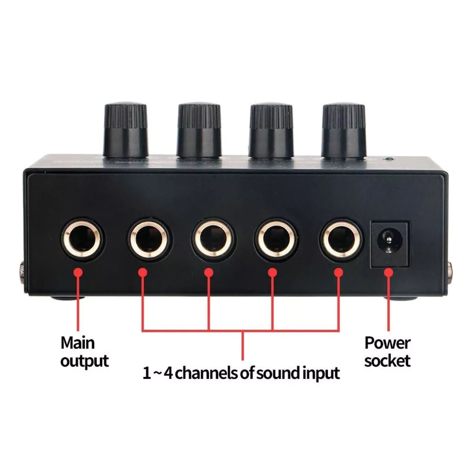 4 Channels Mini Stereo Headphone Ultra-Compact Audio Amplifier Accessories
