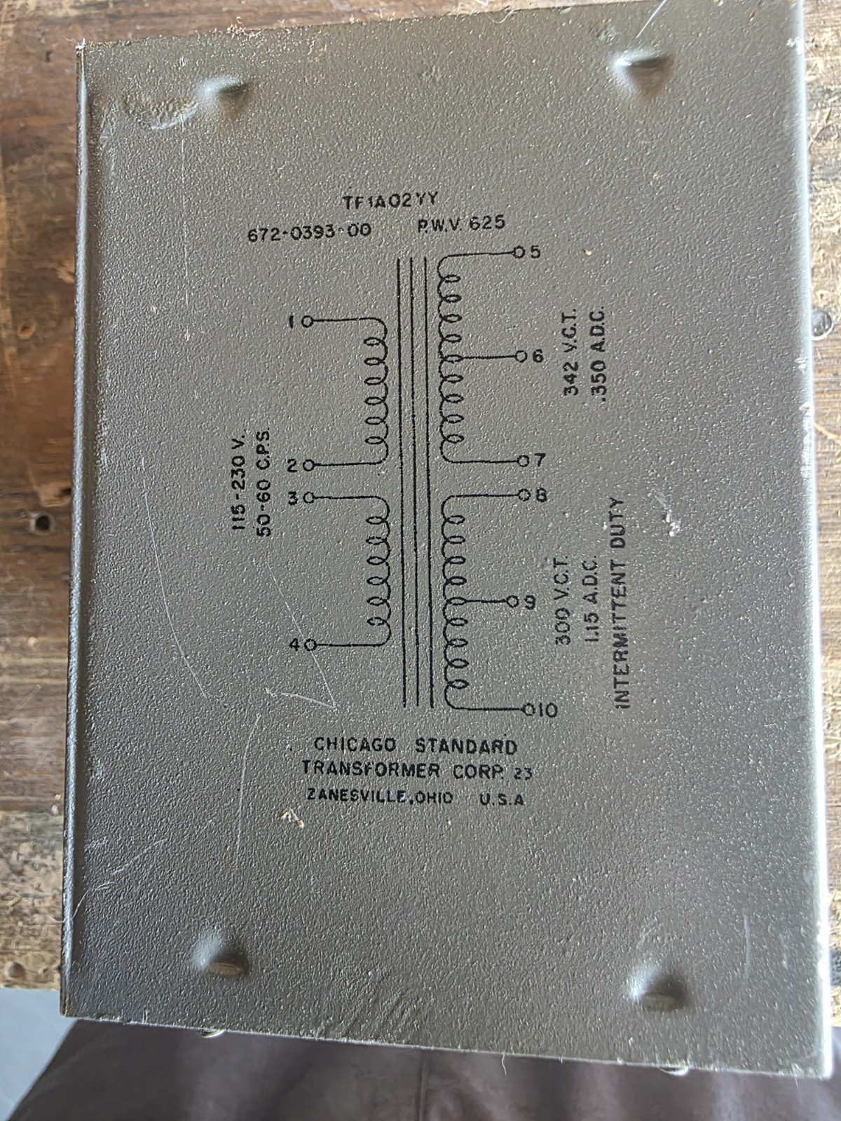 Chicago Power Transformer Tube Amp 342 VAC