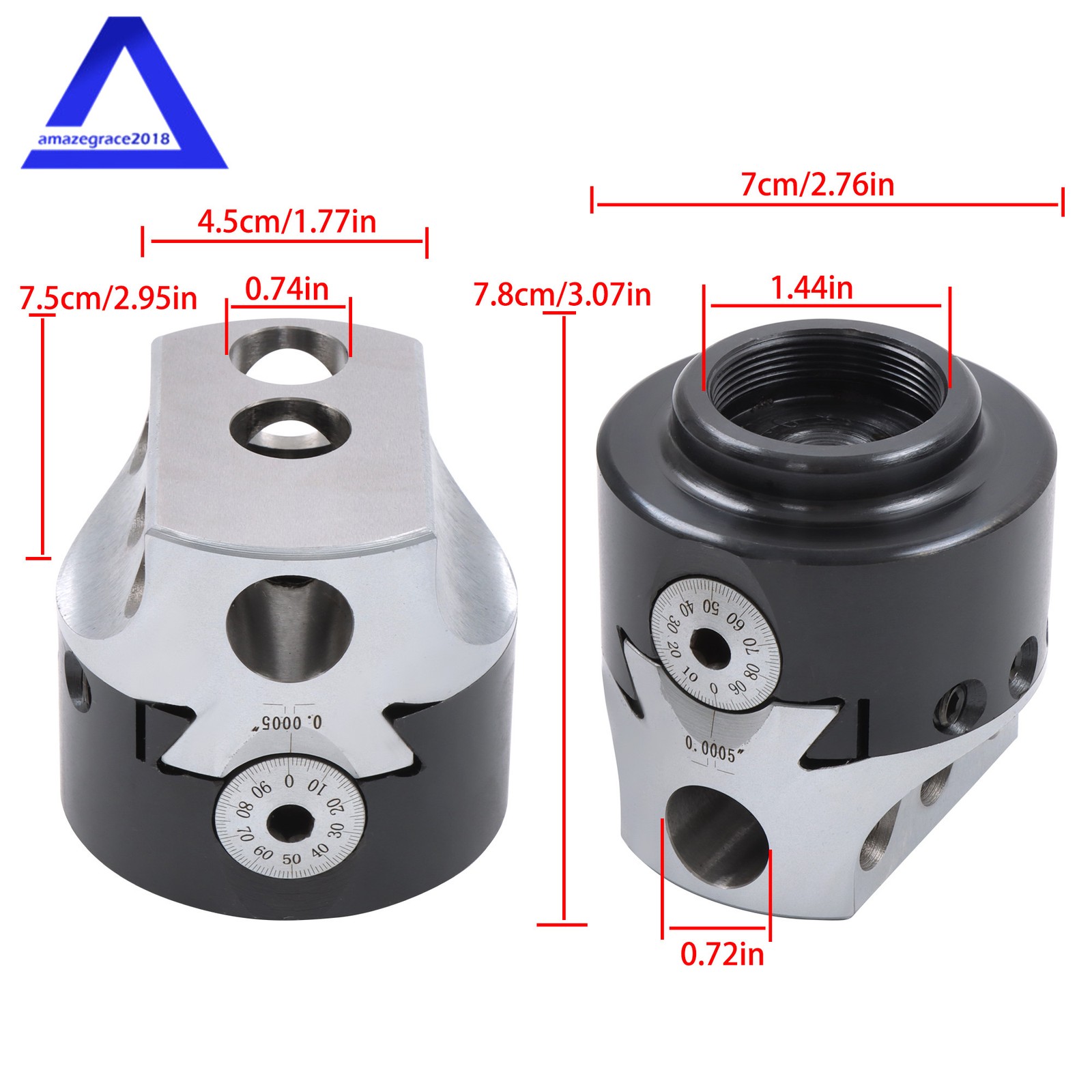 High Precision 3" Threaded Boring Head 3/4" Hole Size 1-1/2-18" Thread Mount