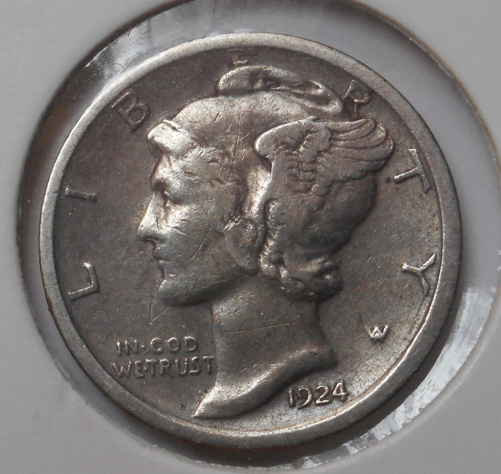 1924-d . Mercury Dime . XF . Extra Fine . Silver . Original . EF
