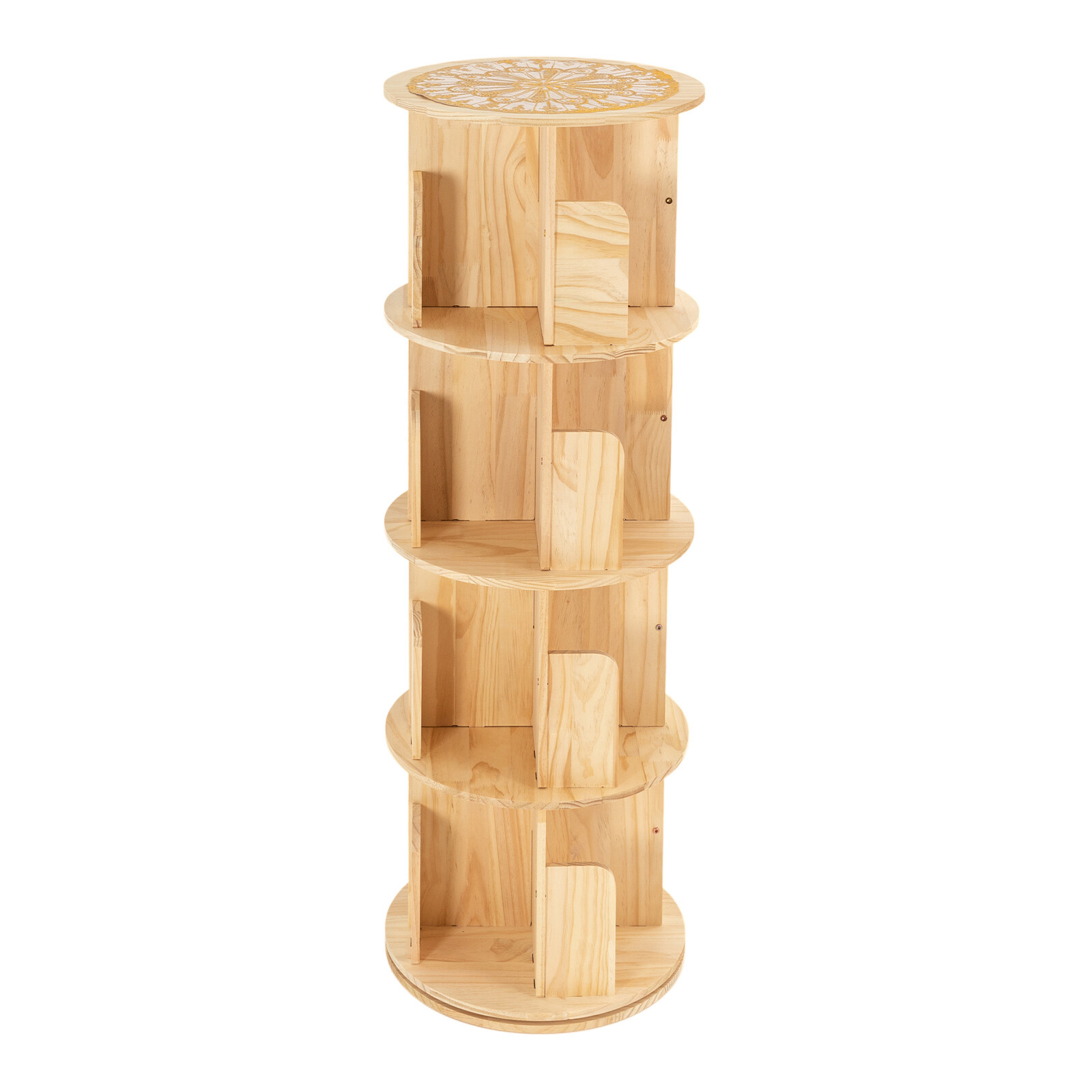 Bookshelf Rotating 4 Tier 360 Display Shelf Floor Stand Storage Display Bookcase
