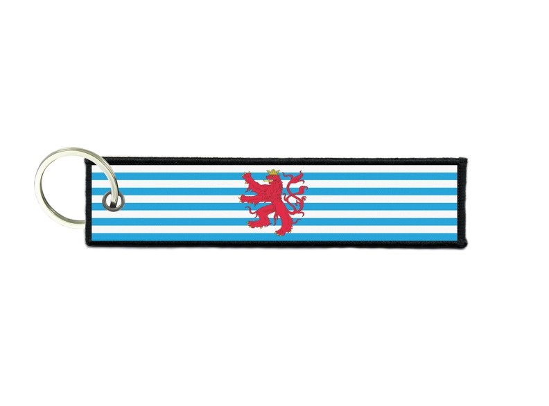Keychain Key Man Woman Fabric Embroidered Printed Luxembourg Flag Lion