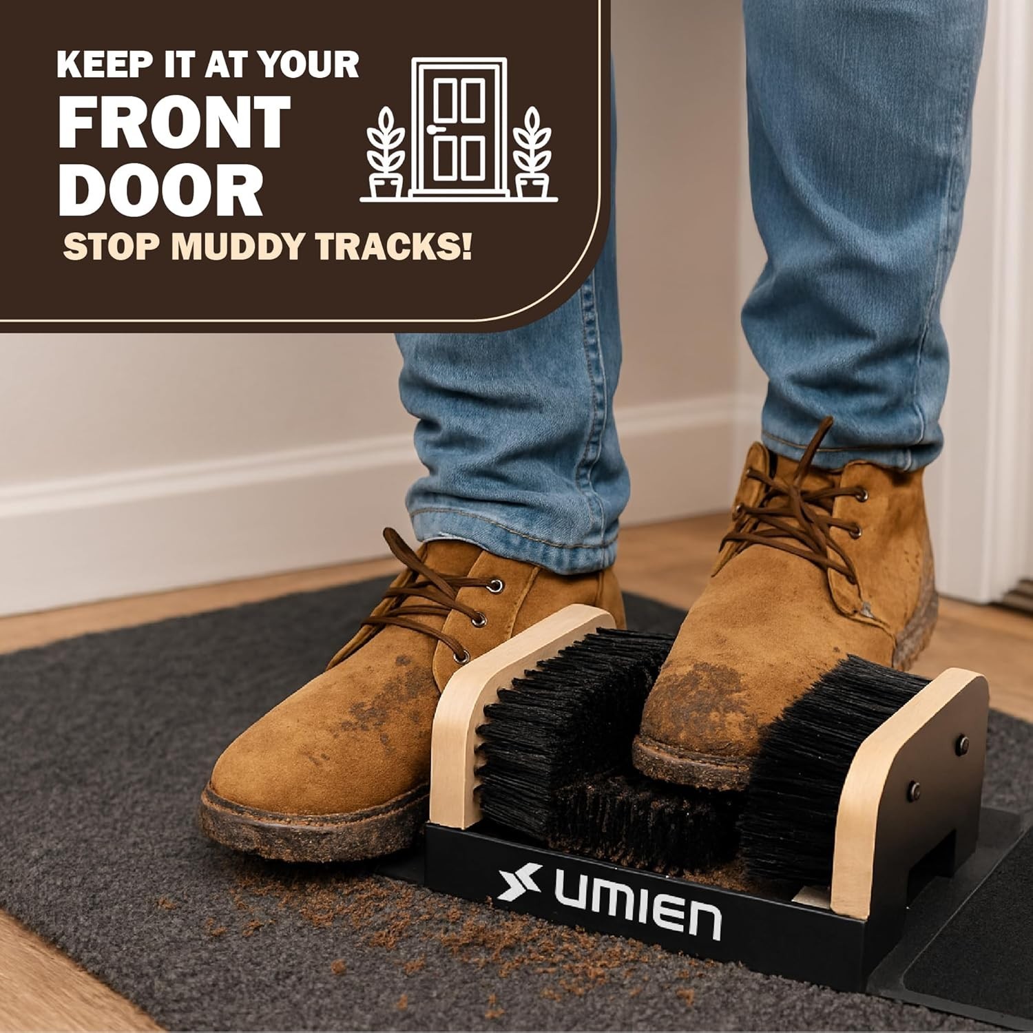 Heavy-Duty Boot Scraper & Shoe Brush with Flaps for Efficient Outdoor Cleaning
