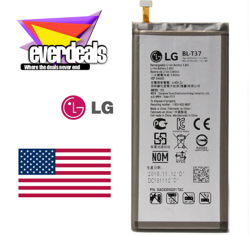 LG OEM BL-T37 Battery Replacement 3300mAh V40 ThinQ LM-V405 LM-V409N Q8 Stylo 4