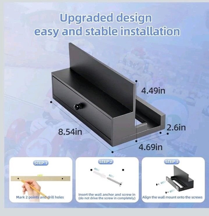 Lodaxu Wooden Wall Mount for Nintendo Switch 2/Switch/OLED & Dock