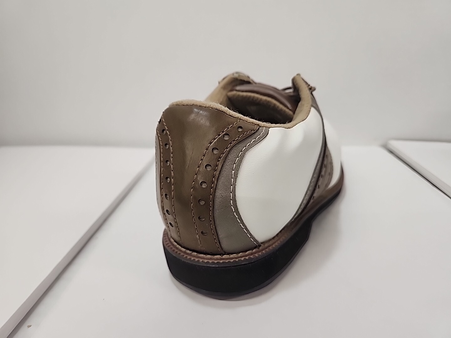 Top Flight Men's Golf Shoes Size 8.5 White & Brown Preowned