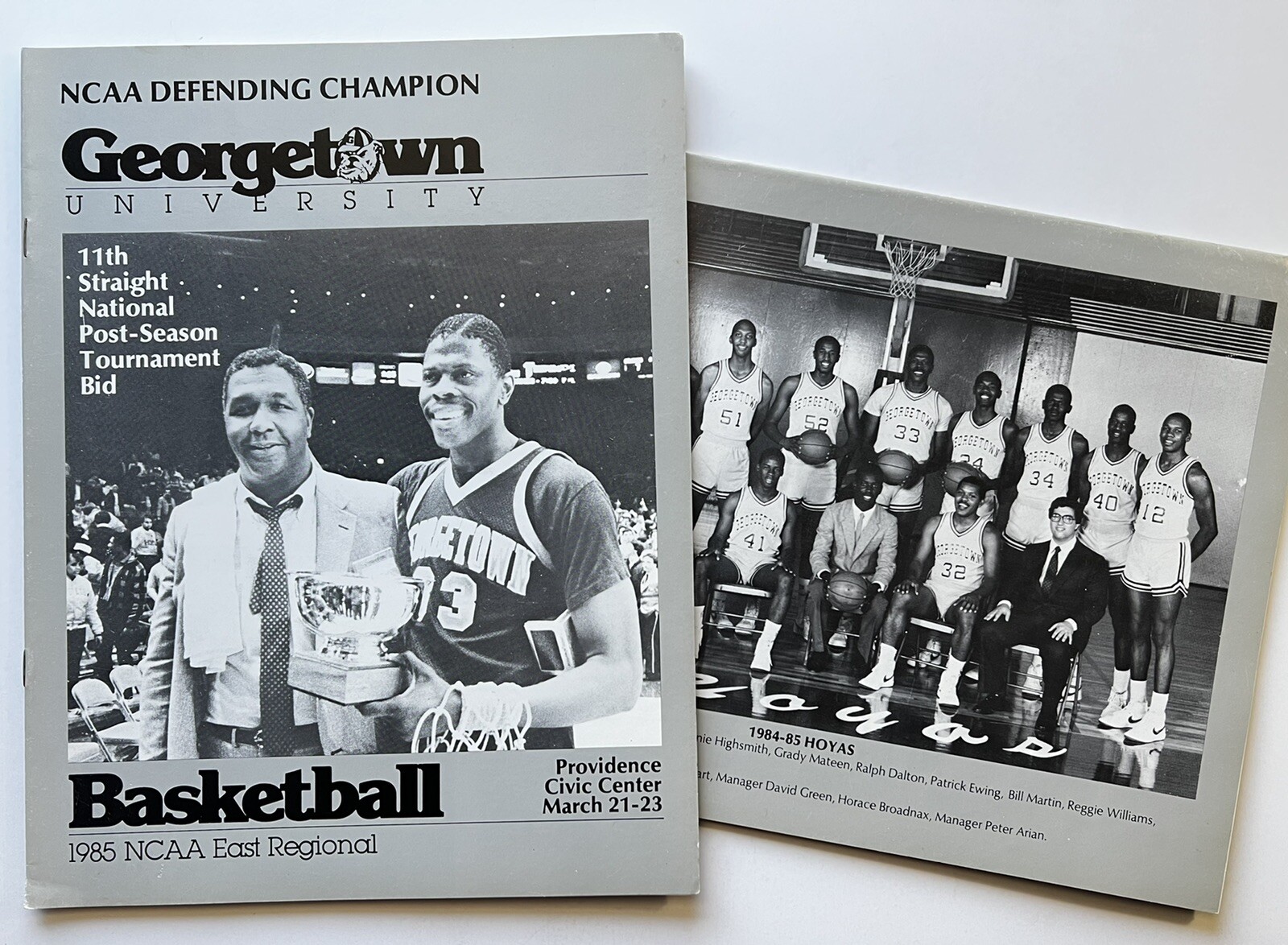 1985 Georgetown University Men's Basketball Final Media Guide Patrick Ewing Cov.