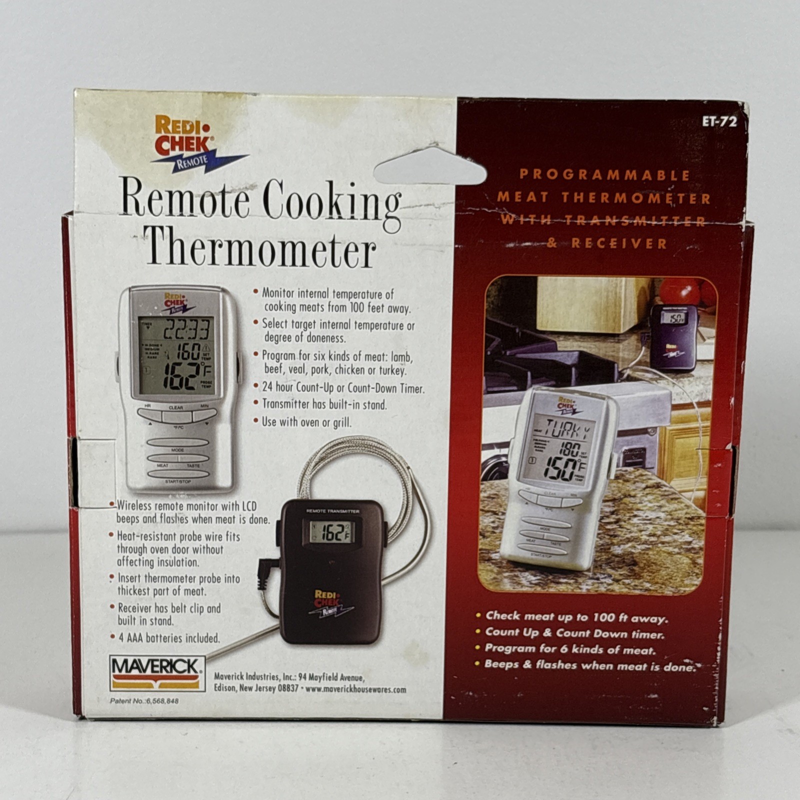 Maverick Redi-Chek Wireless Remote Cooking Thermometer New in Open Box