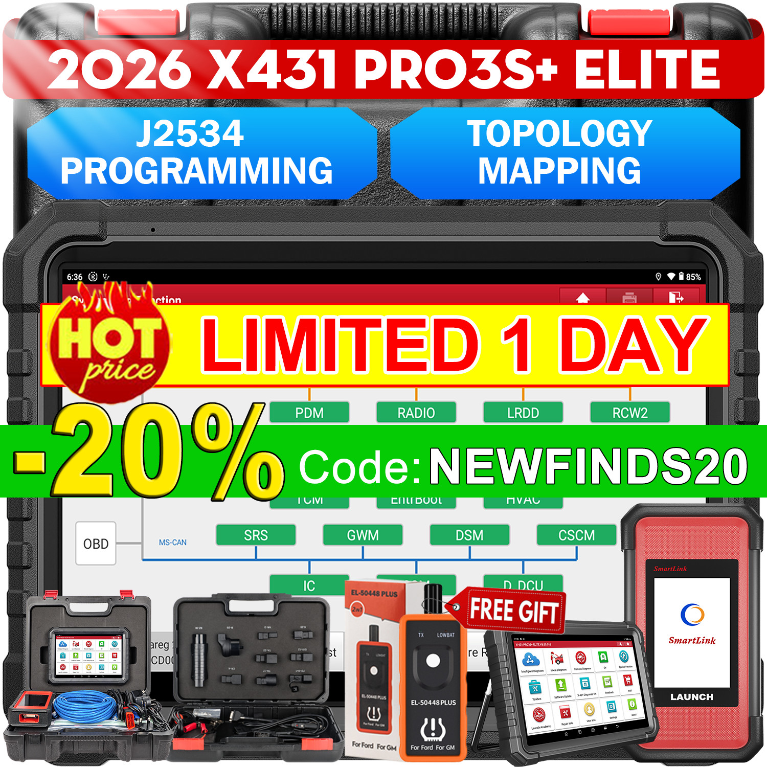 LAUNCH X431 PRO3S+ V+ ELITE Pro 5 Diagnostic Scanner Tool Programming Key Coding