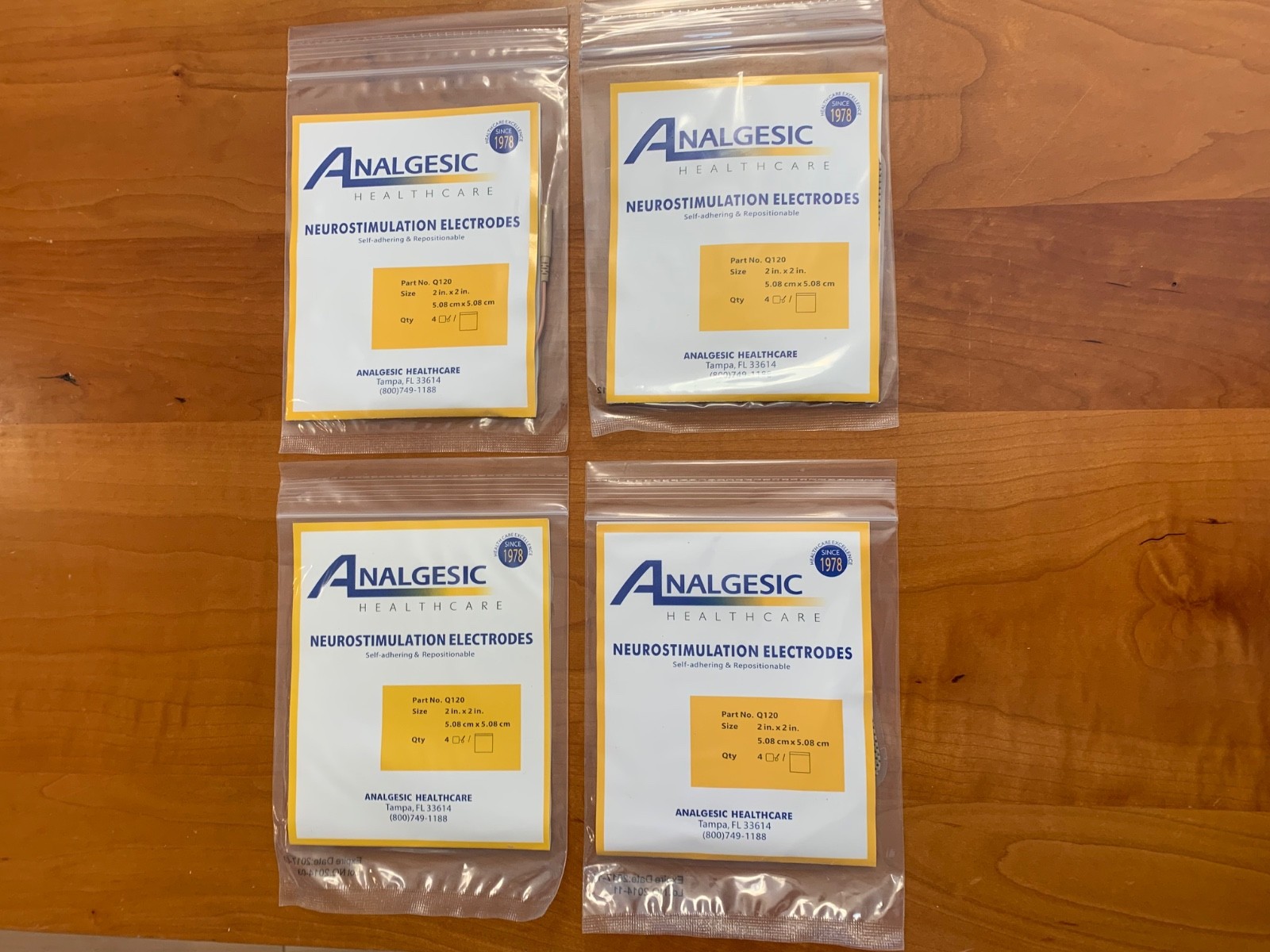 Analgesic Healthcare Neurostimulation Electrodes Q120 -LOT of 4 Bags 4 per bag