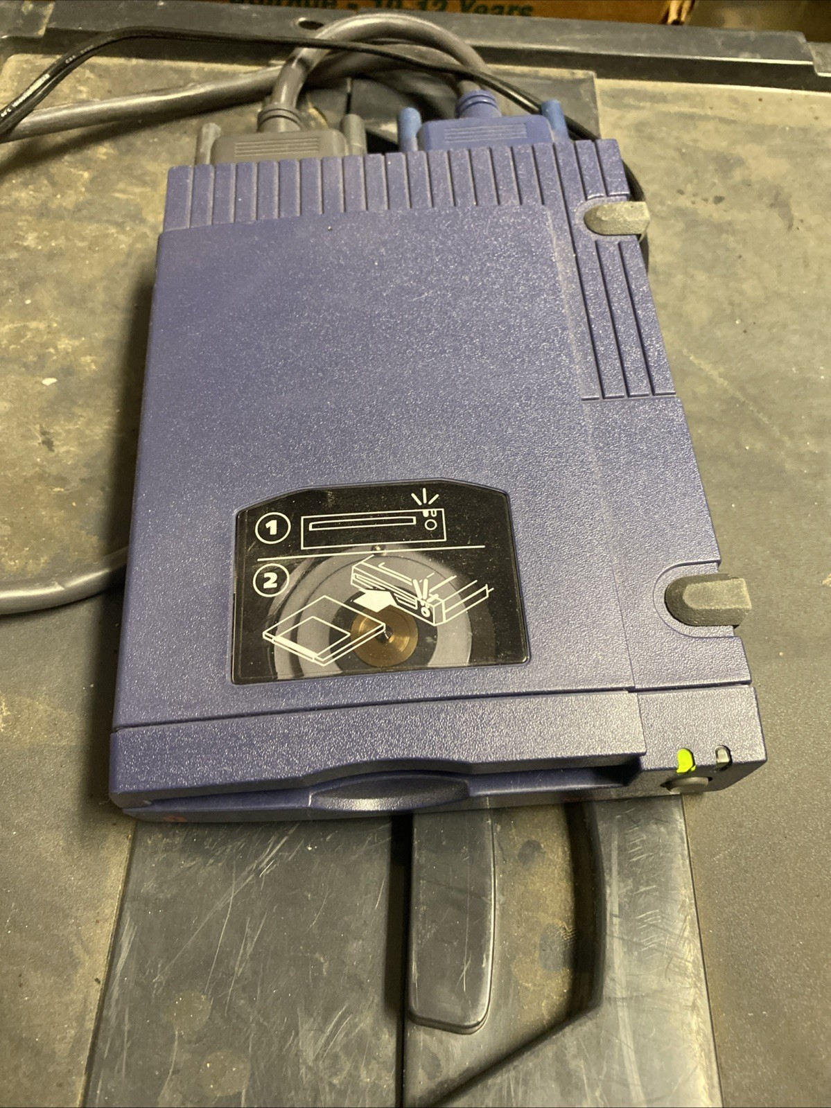 Iomega Zip 100 Portable External Drive Z100P2 Plus Power Cord Vtg Tested