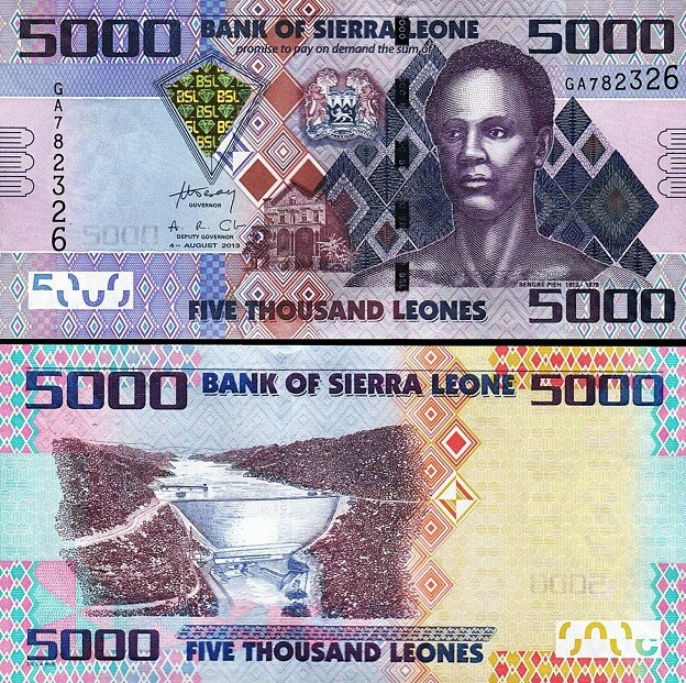 Sierra Leone 5000 Leones 2013, UNC, P-32b, Prefix GC