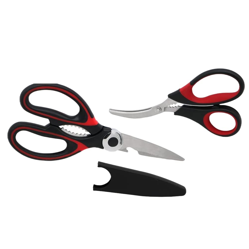 Professional Kitchen Scissors | 2-Pack Ultra Sharp Stainless Steel Kitchen Sh...