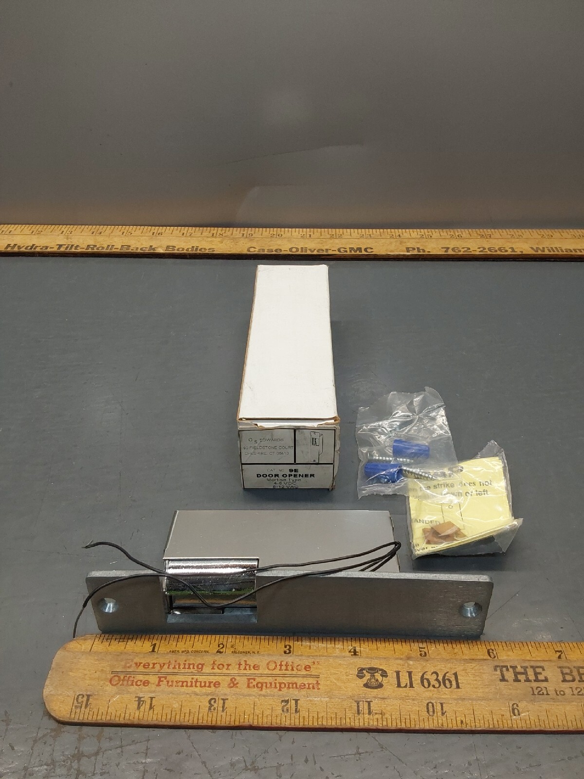 NOS Edwards 9E Electric Door Opener, Mortise Type 4-6 VDC 8-12 VAC