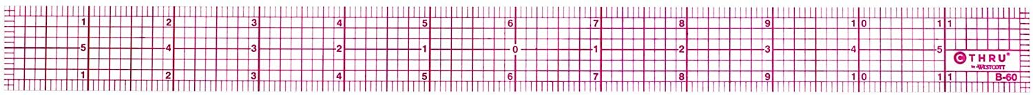 C-Thru B-60 1" x 12" 8ths Graph Beveled Ruler for designers & pattern makers usa