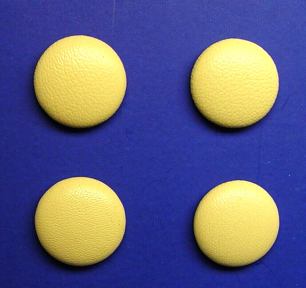 Genuine leather buttons 4 pieces Made in USA 21mm beige color leather Metal Loop