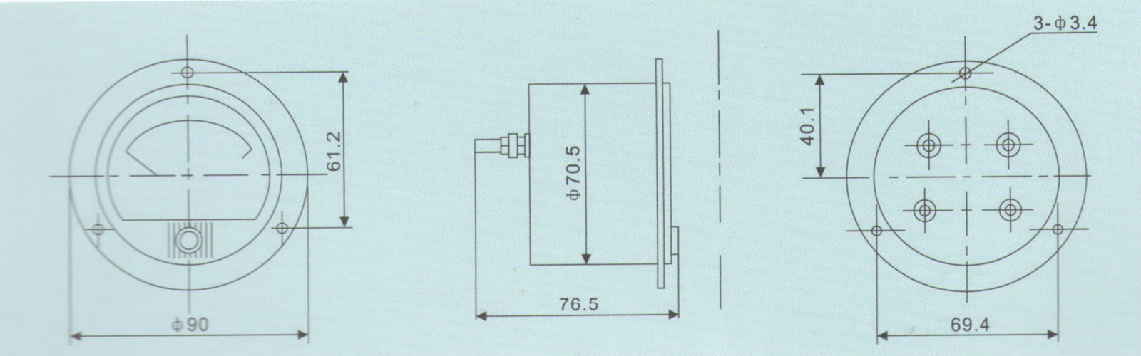 AC 0-150V Analog Voltmeter Volage Panel Meter Dia. 90mm DH62 direct Connect