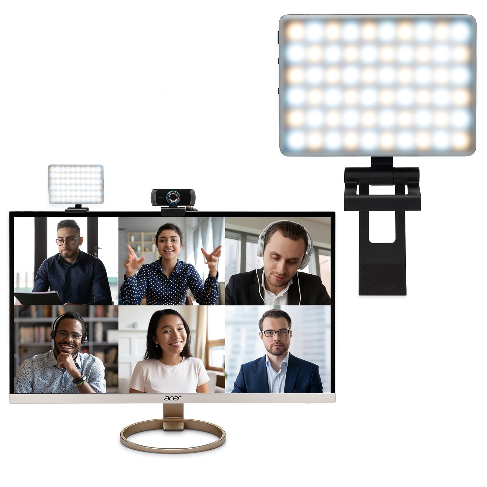 Video Conference Lighting Kit Camera Light For Zoom Meetings Streaming Video Fac