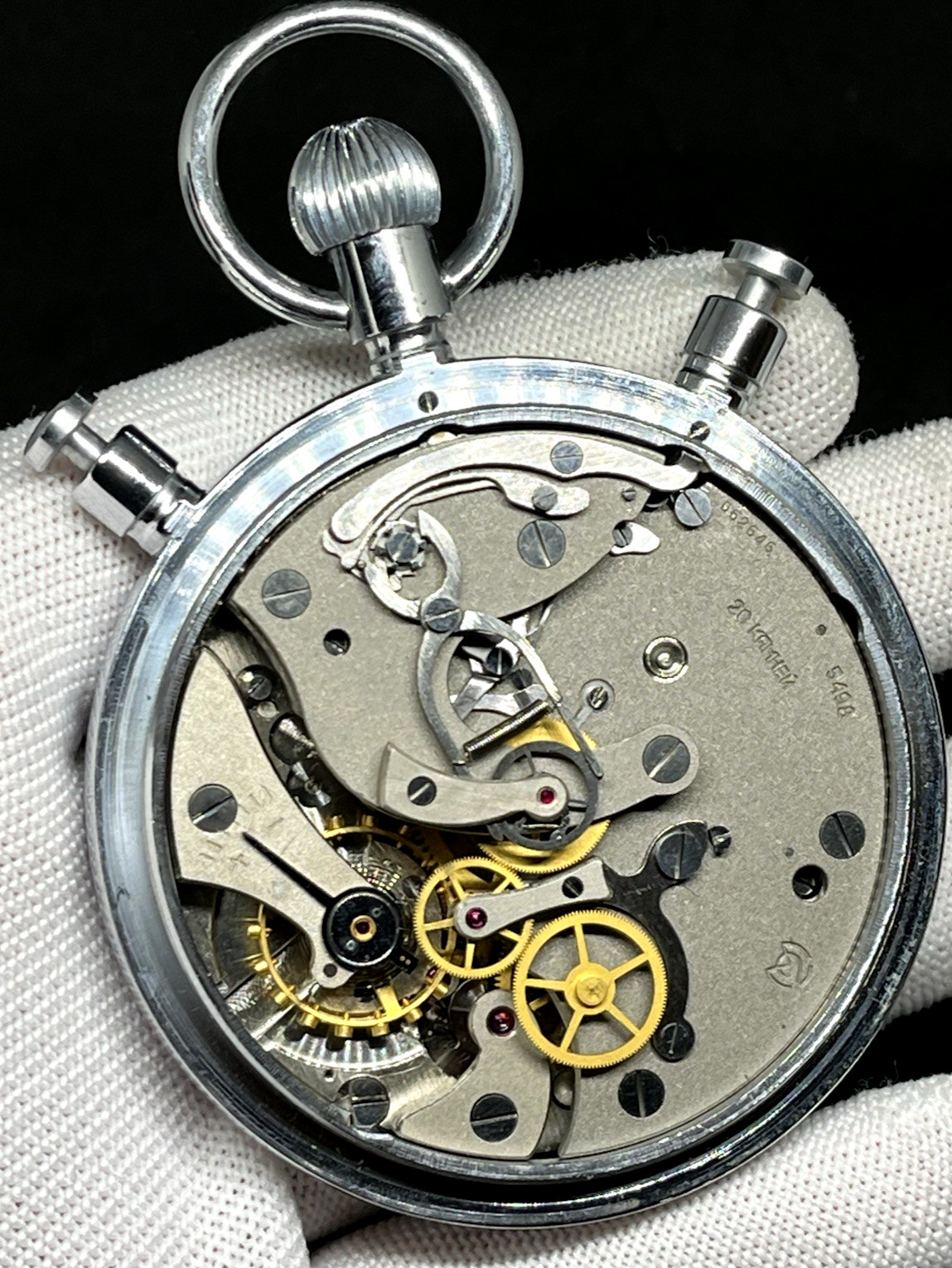 Vintage Working Soviet Mechanical Stopwatch Split-Slava Chronometer 3-Button