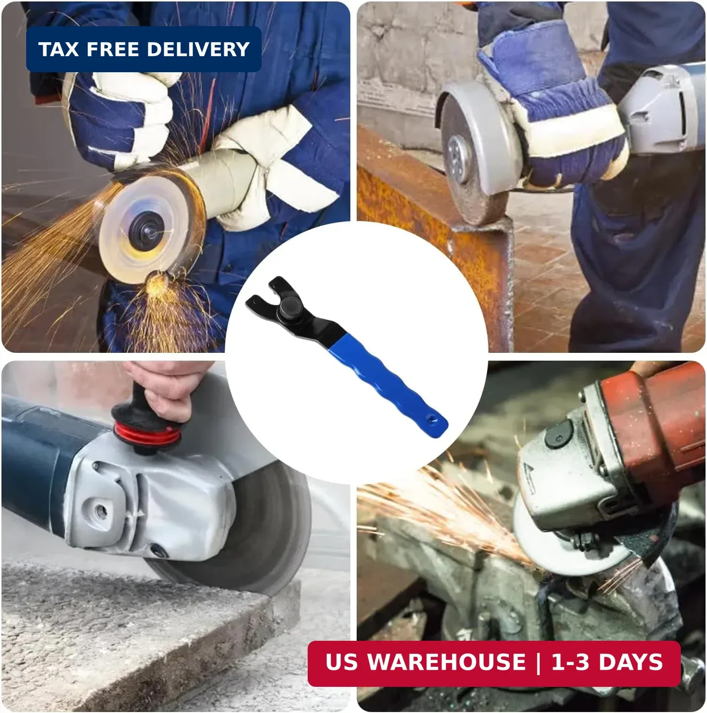 Adjustable Pin Wrench for Angle Grinder Machine,Grinder Spanner ​Wrench (Blue)