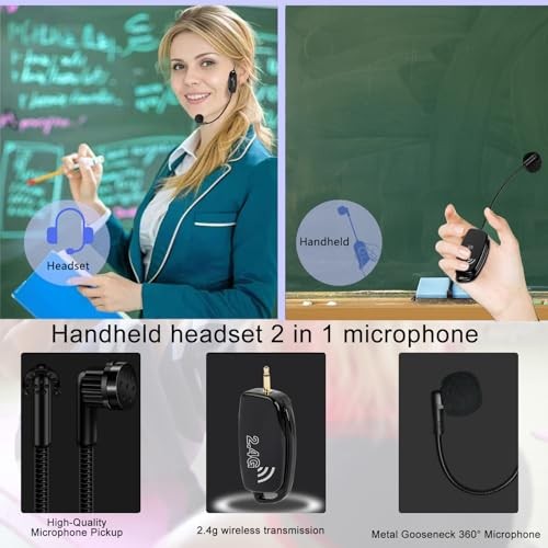 Wireless Microphone Headset MIC Cordless: 2.4G Wireless Head MIC and Black1
