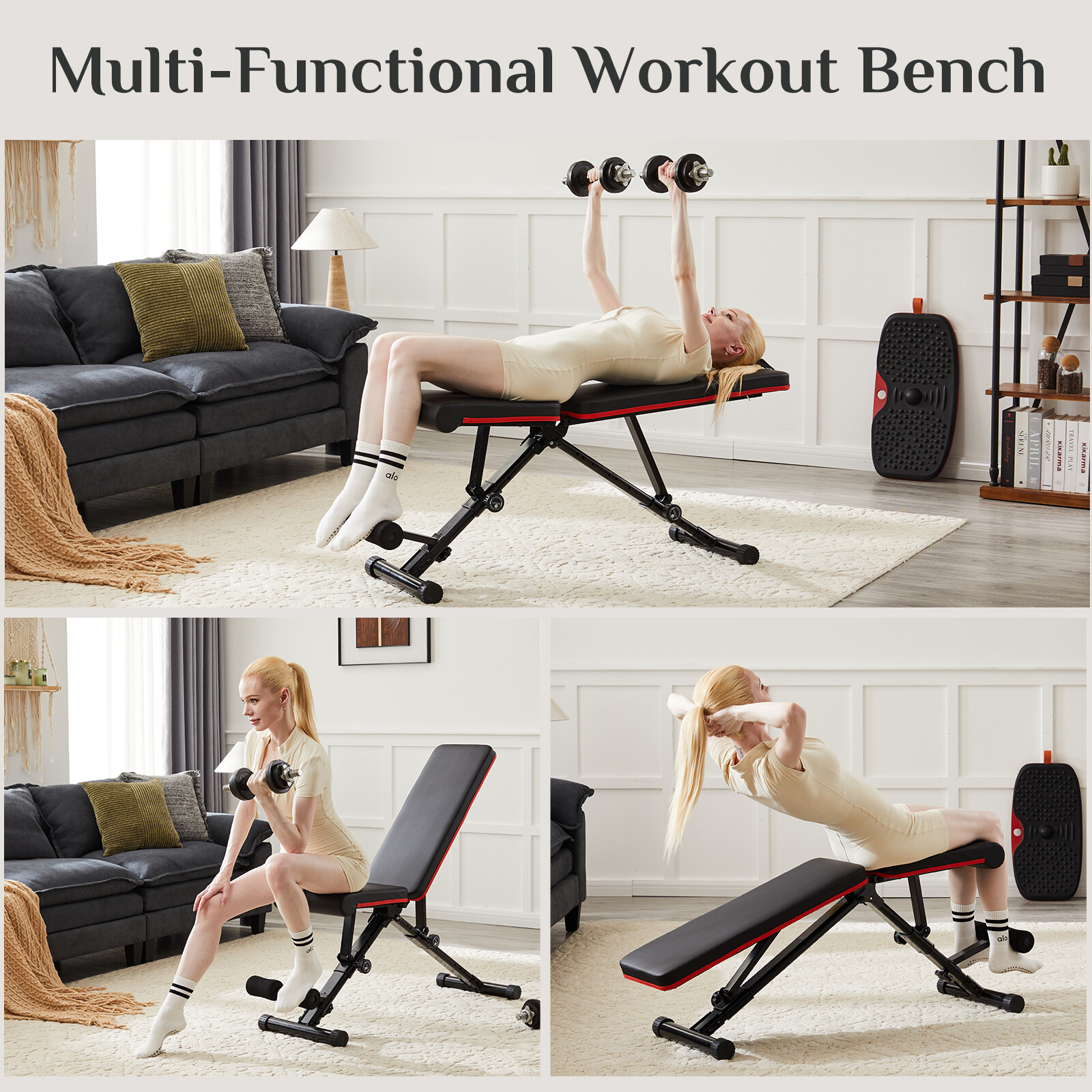 Compact and Versatile Folding Exercise Bench Perfect for Home Gyms