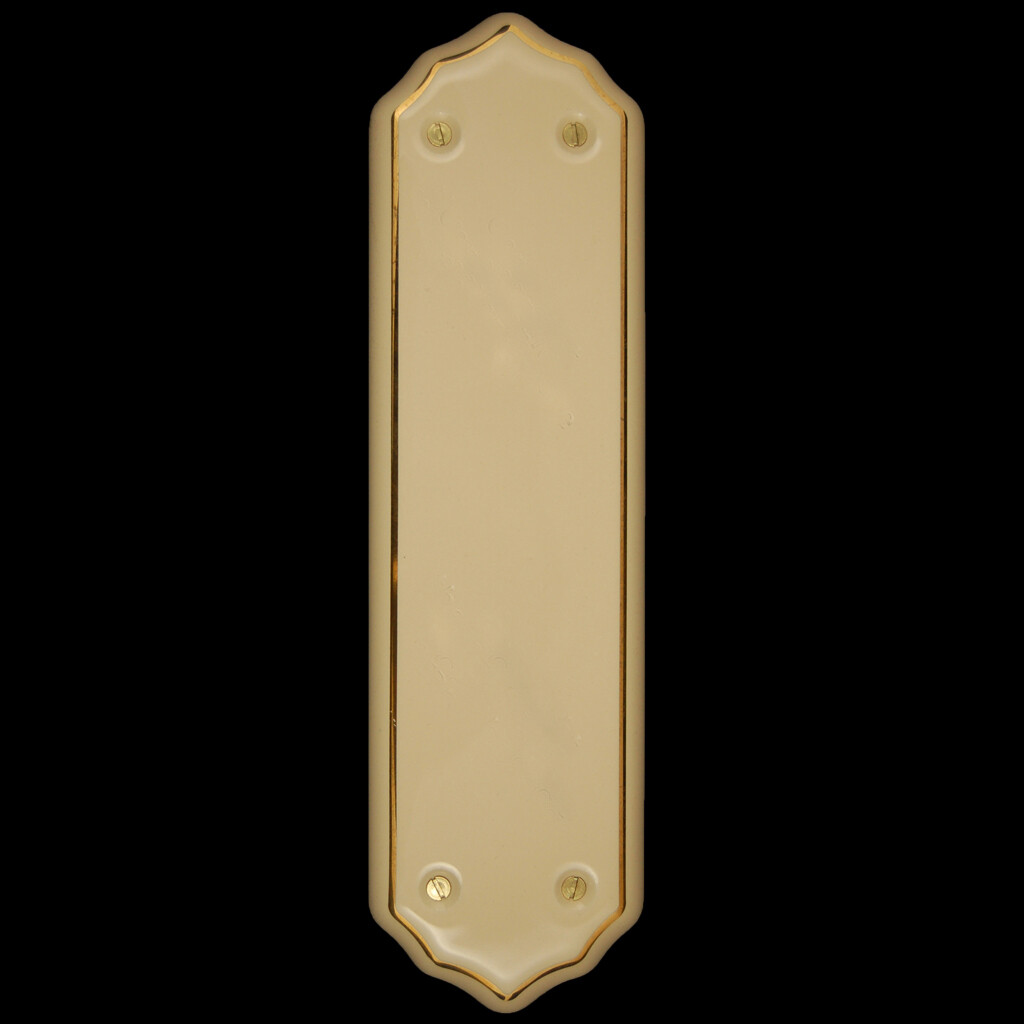 Porcelain Fingerplate (274mm x 75mm), Cream With Single Goldline