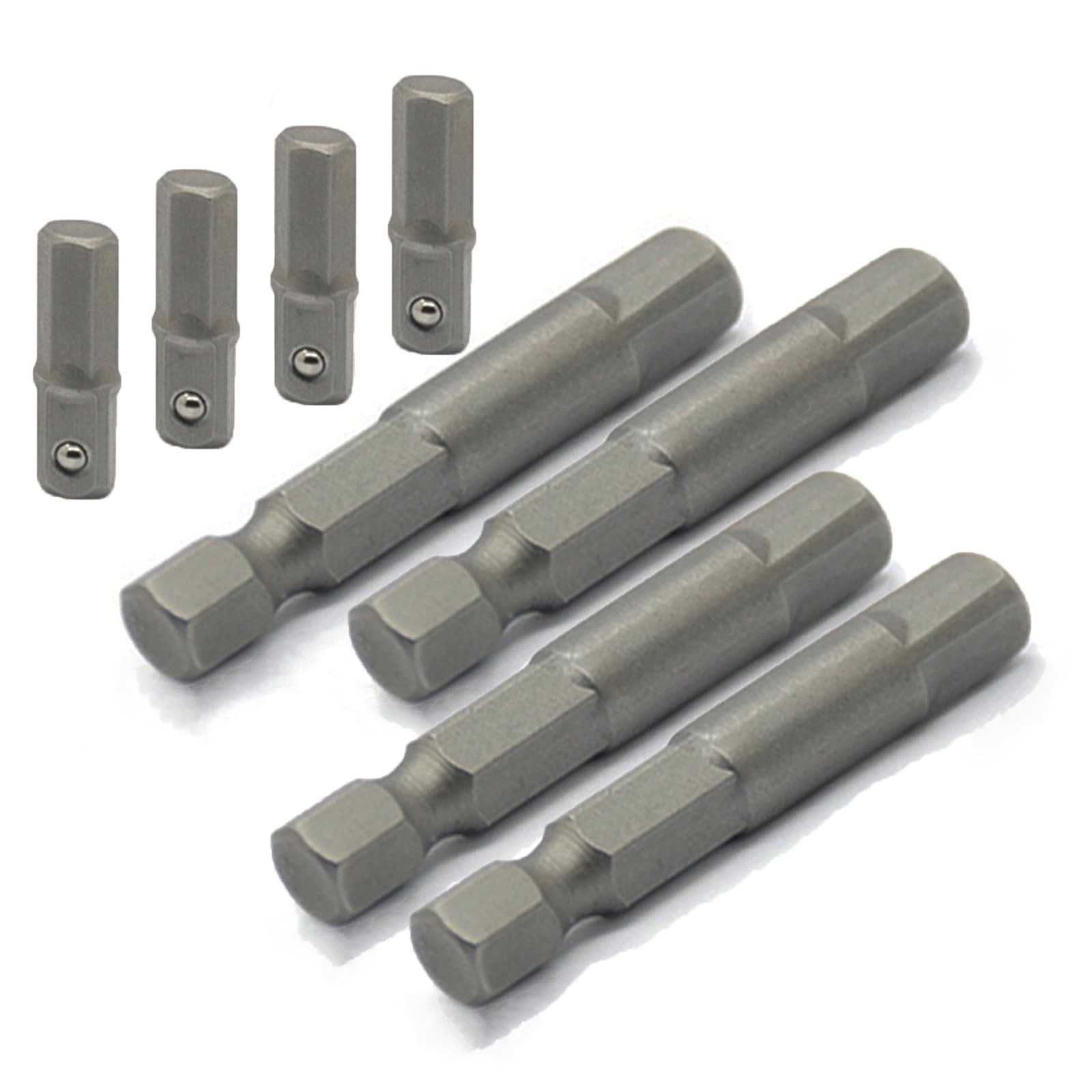 8 Pieces 1/4 Hex to Socket Adapter, 1/4" Square Bit