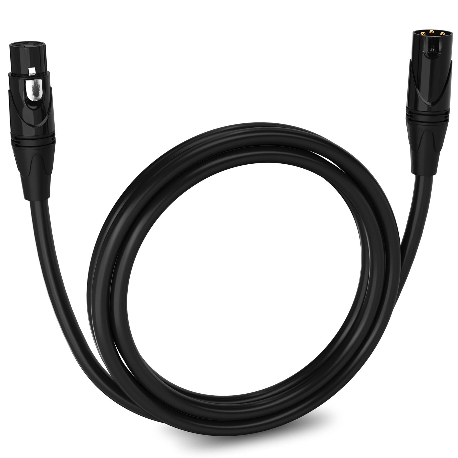 LyxPro 6 ft Balanced XLR Mic Cable, Male to Female, Black 6 Feet Straight