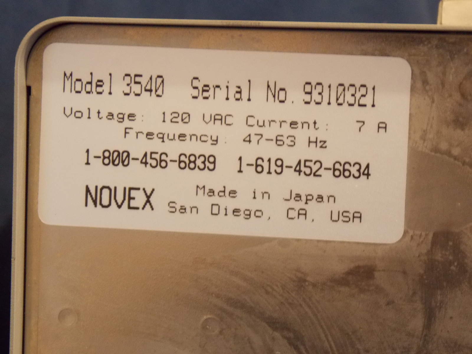 NOVEL EXPERIMENTAL TECHNOLOGY 3540 PROGRAMMABLE POWER SUPPLY