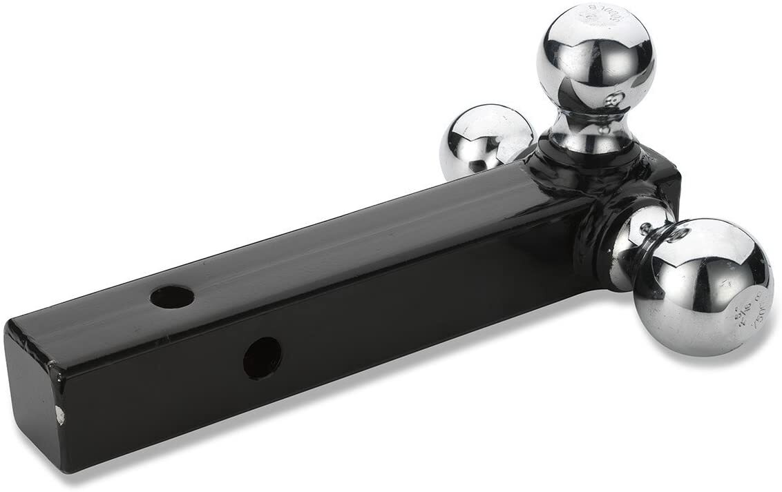 Triple Ball Mount Trailer Hitch 2" Solid Shank Receiver Mount 1-7/8" 2" 2-5/16"