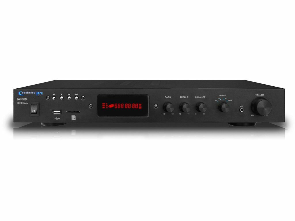Technical Pro IA1200 1200 Watts Amplifier w/ USB, SD Card, RCA & AUX Inputs