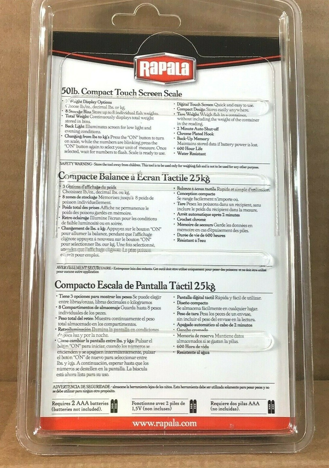 Rapala RCTDS50 Compact Touch Screen Scale 50 LB.