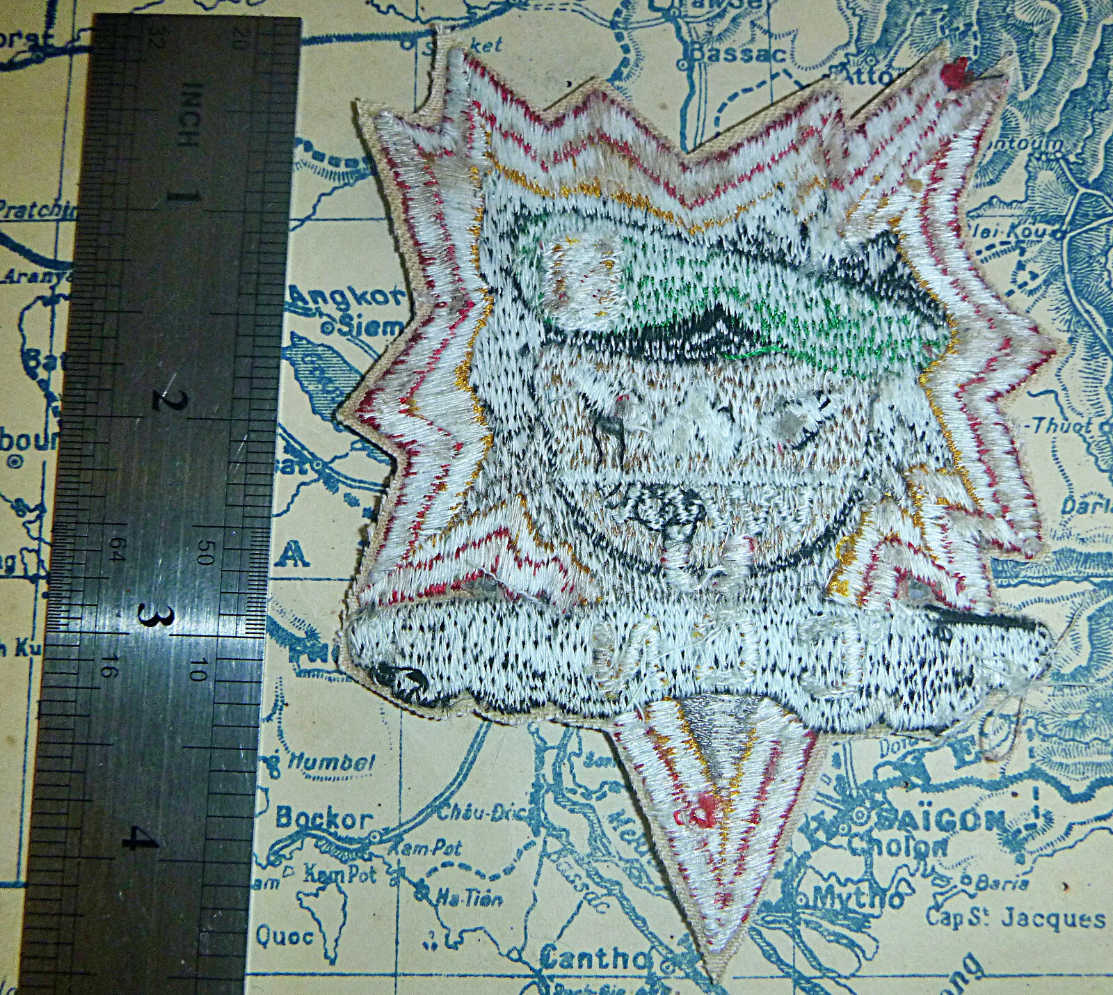 Original Patch - CCN - Shell Burst - 1st/ 5th Special Forces, Vietnam War, D.197