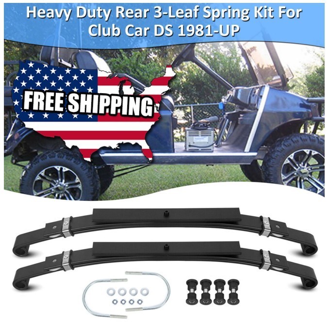 Heavy Duty Rear Leaf Springs 3 Leafs For Club Car DS 1981-Up Golf Cart