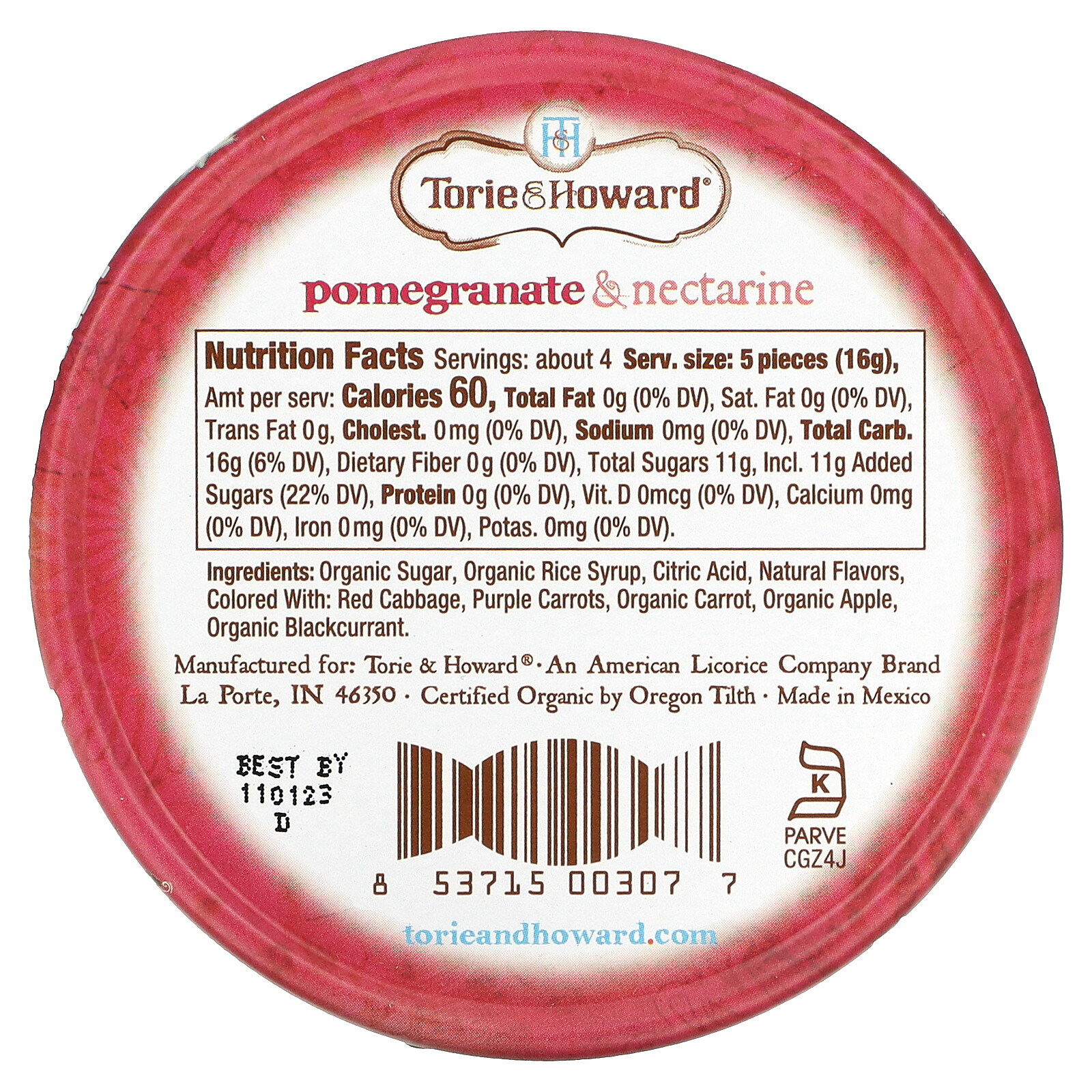 Organic Hard Candy, Pomegranate & Nectarine, 2 oz (57 g)