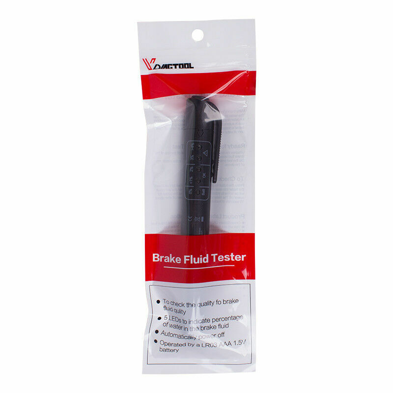 Brake Fluid Liquid Oil Tester Pen 5 LED Indicator Car DOT/DOT4 Testing Tool