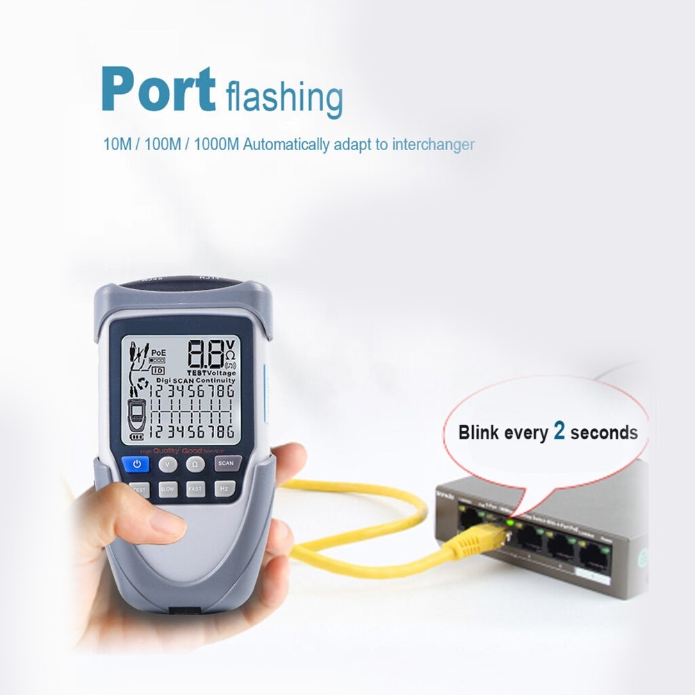 Digital LCD Cable Tester Wire Tracker Continuity Voltage Polarity Check POE Test