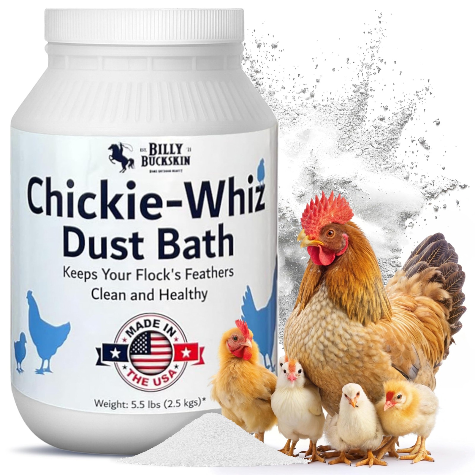5.5lb Chickie-Whiz Chicken Dust Bath - Made in USA - All Natural Volcanic Ash...