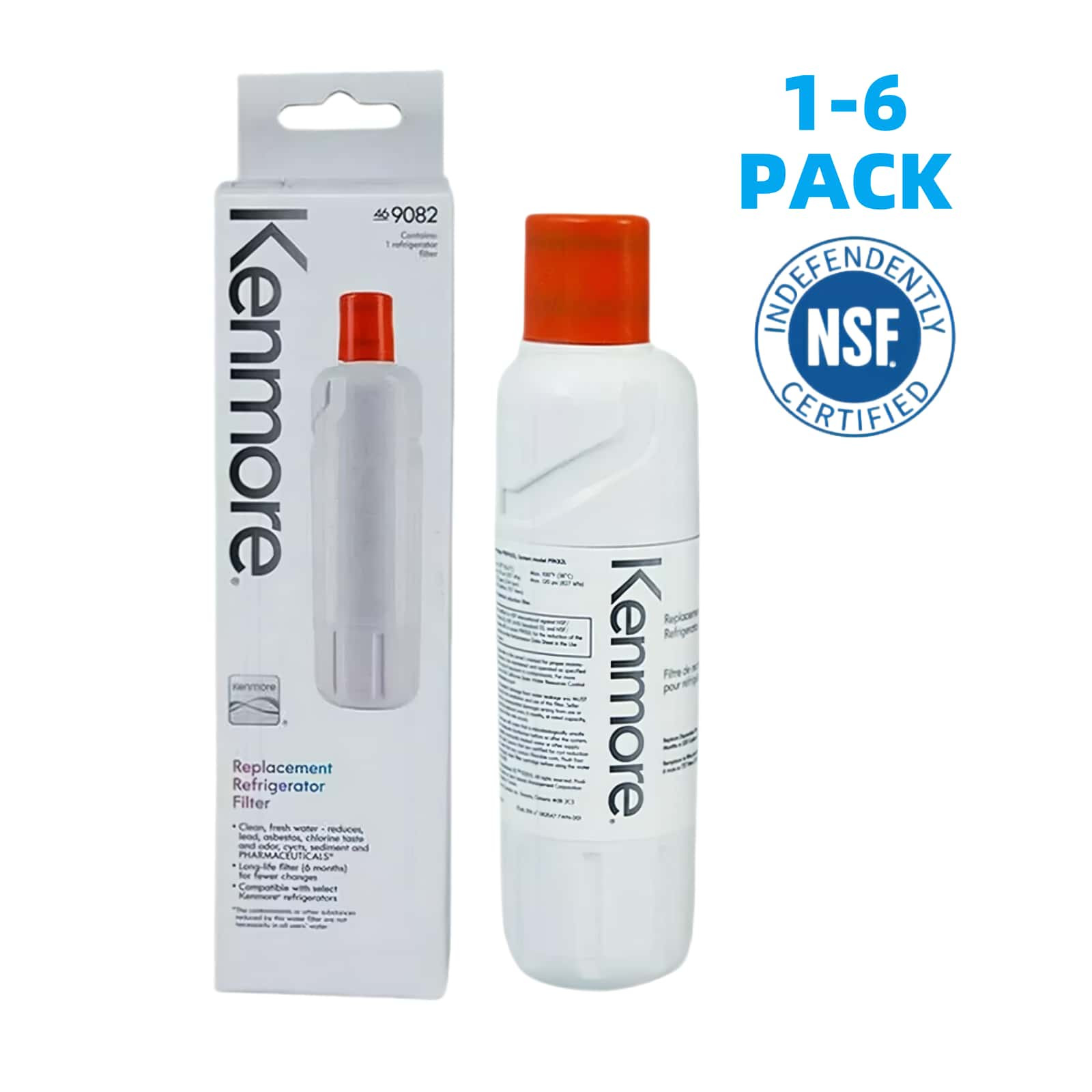 1-6 Pack Kenmore 9082 469082 Refrigerator Water Filter 46-9082 US stock