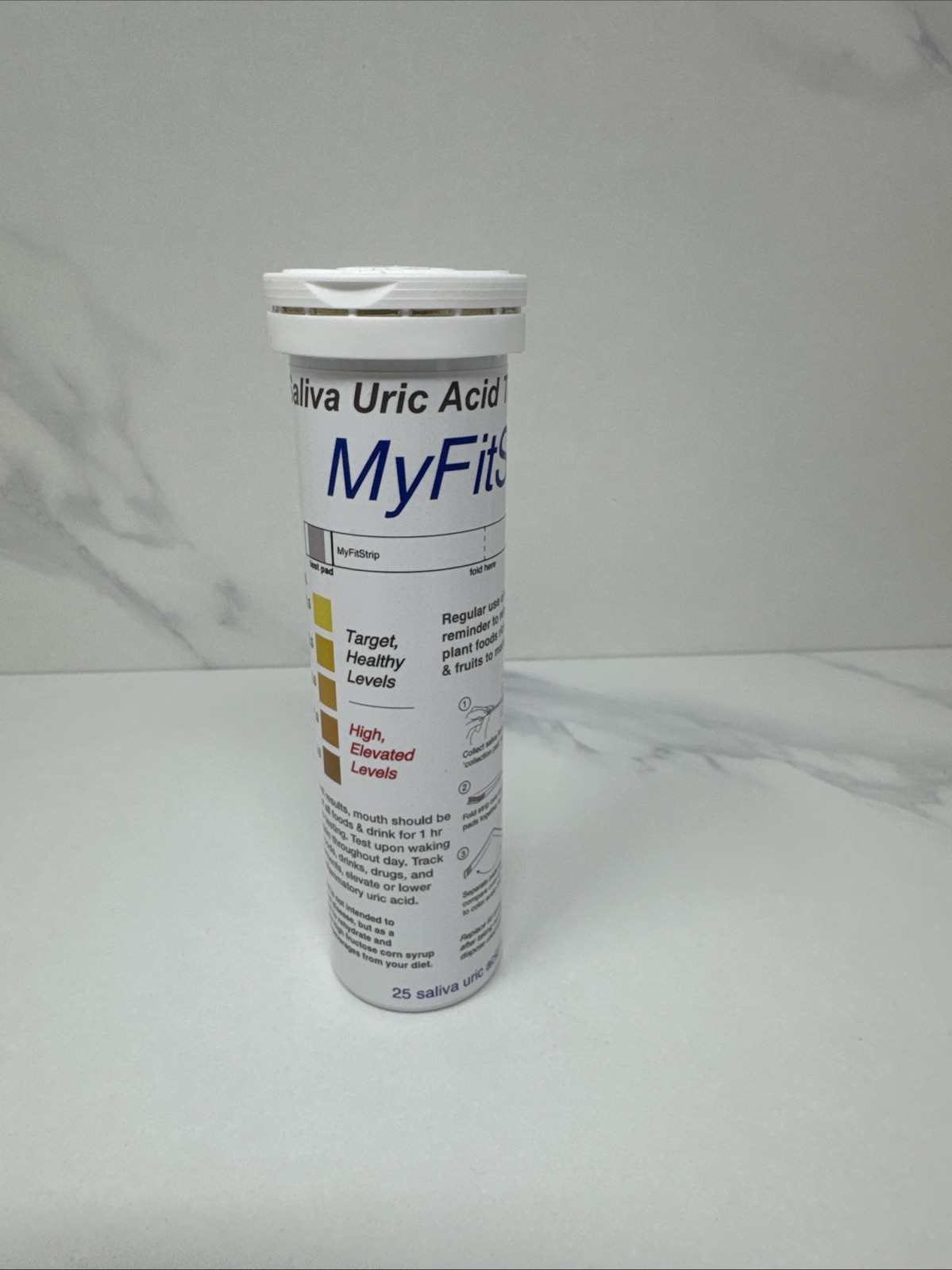 MyFirstStrip Saliva Uric Acid Test Strips. Tube of 25 Exp 02/2026 New & Sealed