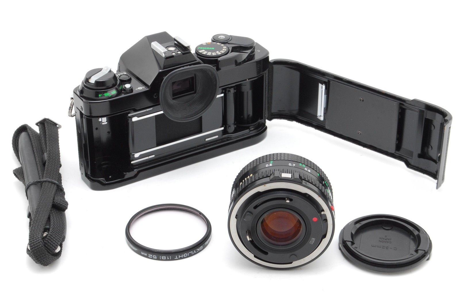 [Near MINT] Canon AE-1 Program Black Film Camera New FD NFD 50mm f2 Lens JAPAN