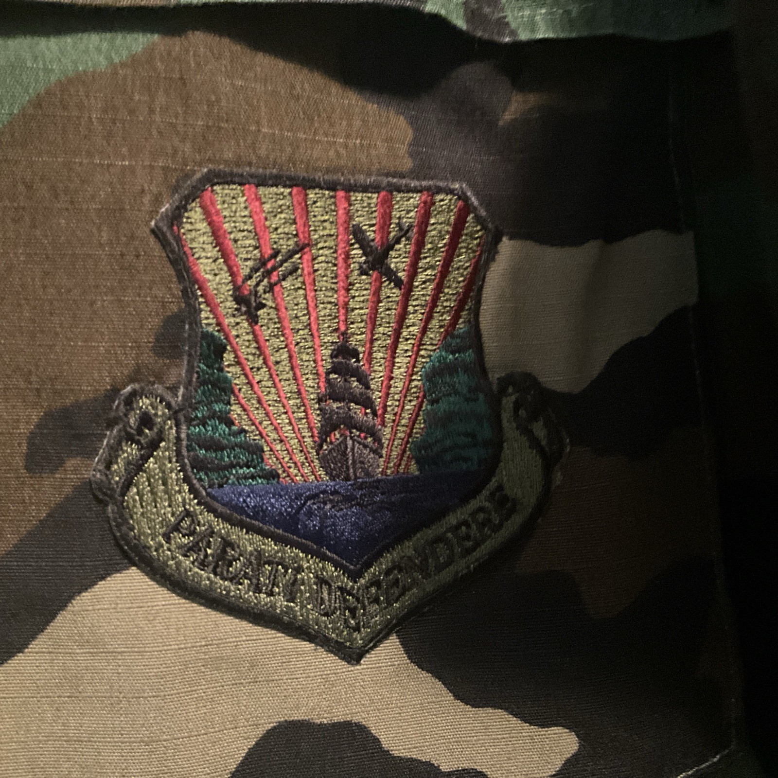 AIR FORCE CAMO PATTERN COAT Jacket 8415-01-184-1328 MEDIUM-XSHORT COLONEL PATCH