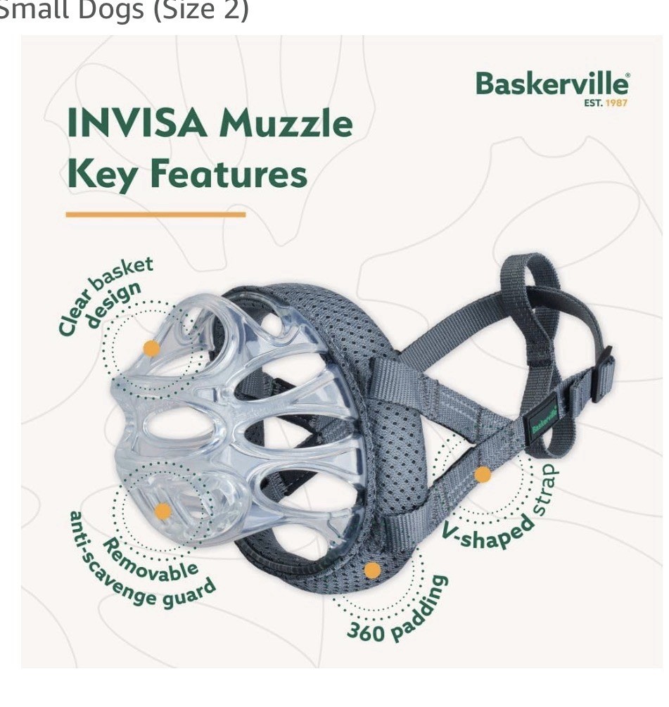 Baskerville INVISA Basket Dog Muzzle NWT SZ 6